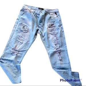 Swiss Cross Distressed Jeans -38/32